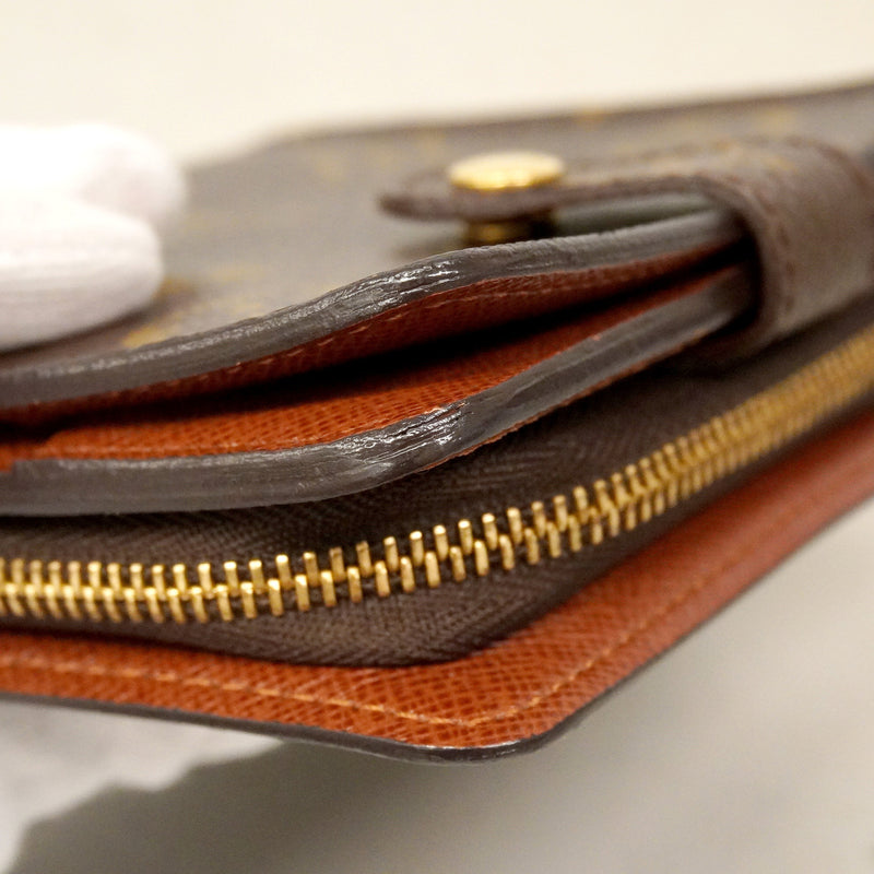 【6hb0181】ルイヴィトン 財布 モノグラム コンパクトジップ M61667 ブラウン【中古】レディース