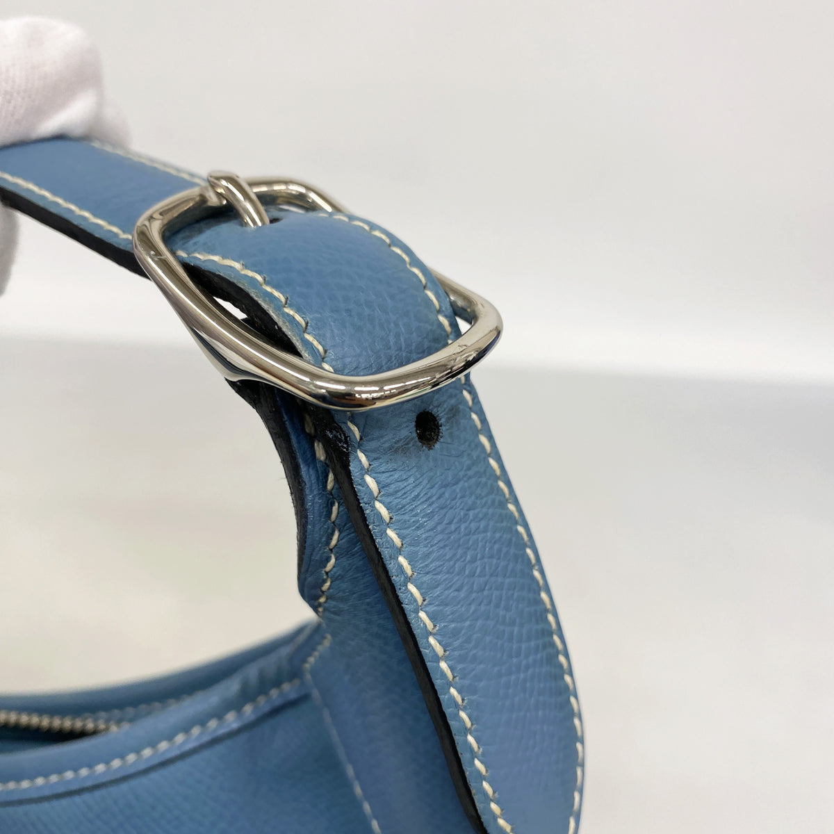 【6hb0182】エルメス ショルダーバッグ トリム31 ヴォーエプソン ブルージーン シルバー金具 □J刻印【中古】レディース