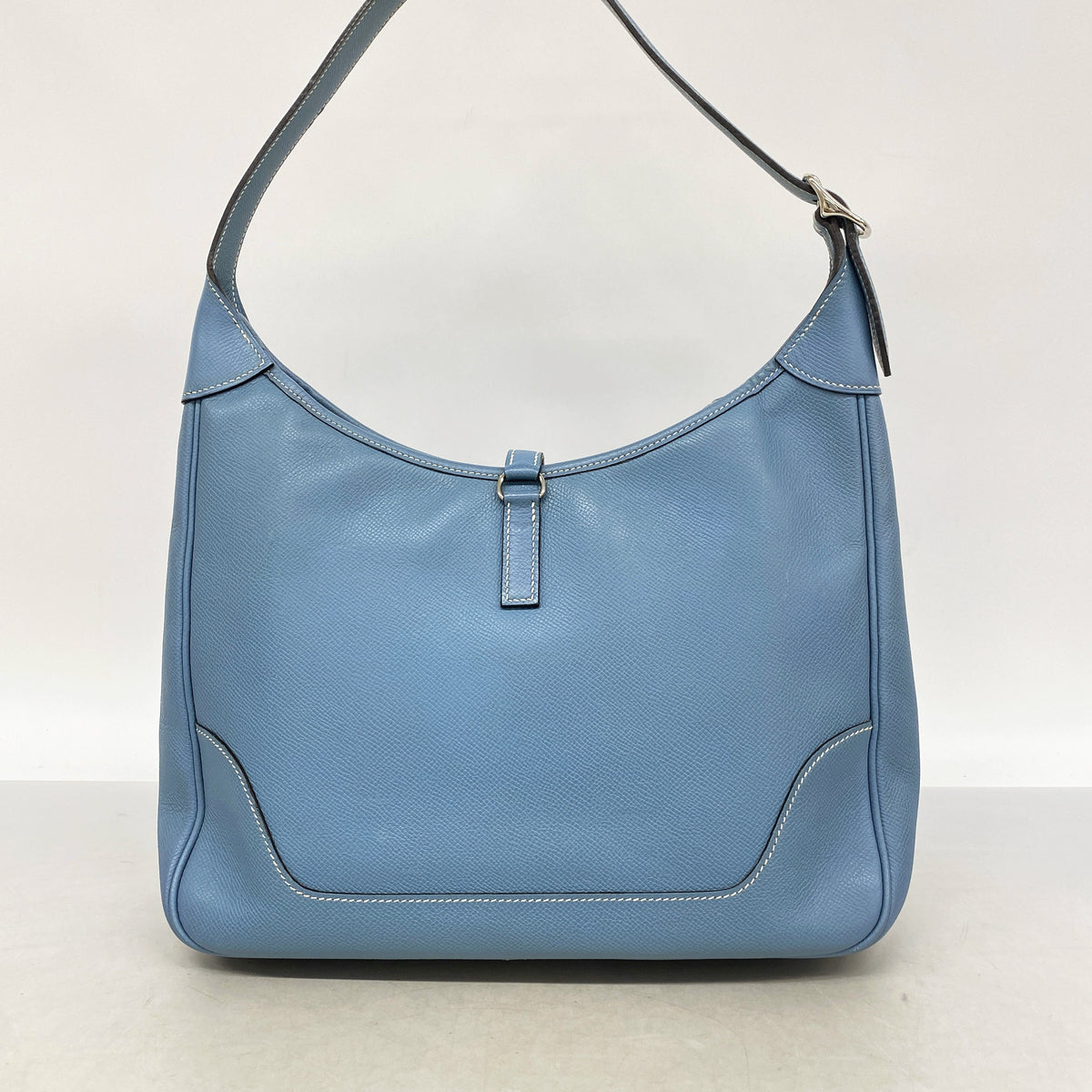 【6hb0182】エルメス ショルダーバッグ トリム31 ヴォーエプソン ブルージーン シルバー金具 □J刻印【中古】レディース