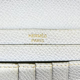 【6hb0183】エルメス 財布 ベアンコンパクトヴェルソ ヴォーエプソン ヴェールクリケット/ブルーブリュム ゴールド金具 Y刻印【中古】レディース