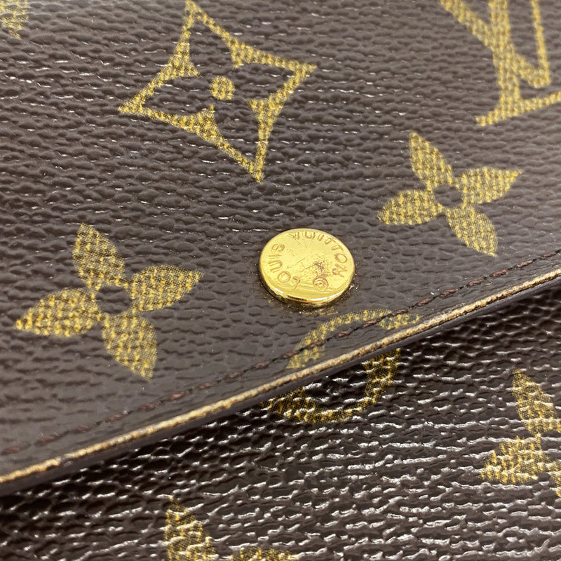 【6hb0191】ルイヴィトン 長財布 モノグラム ポシェットポルトモネクレディ M61725 ブラウン【中古】レディース