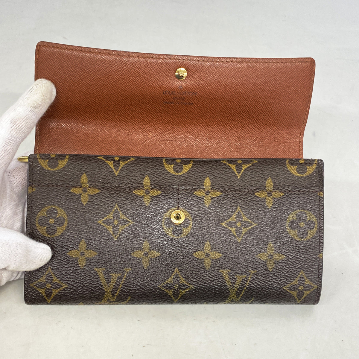 【6hb0191】ルイヴィトン 長財布 モノグラム ポシェットポルトモネクレディ M61725 ブラウン【中古】レディース