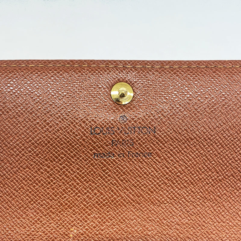 【6hb0191】ルイヴィトン 長財布 モノグラム ポシェットポルトモネクレディ M61725 ブラウン【中古】レディース