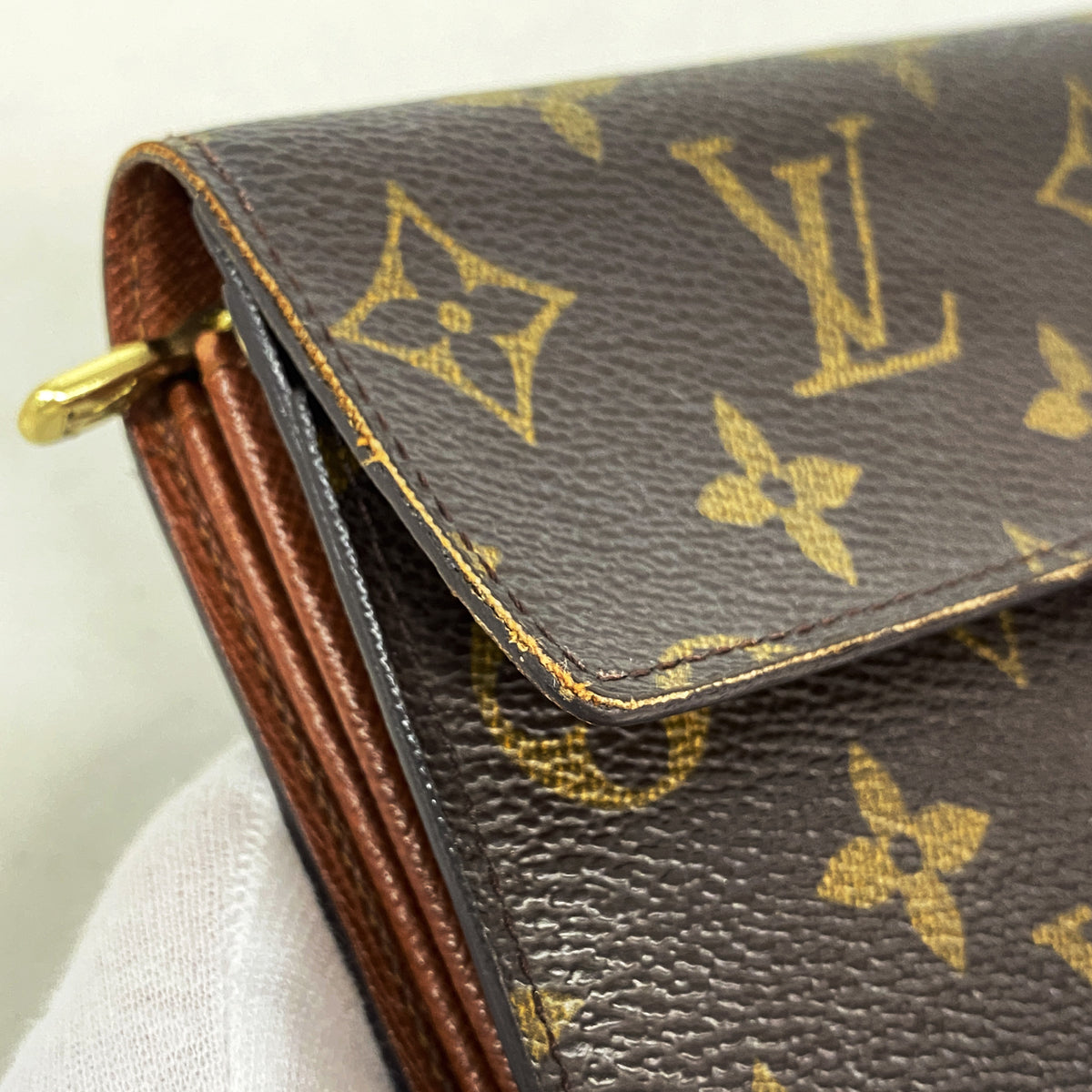 【6hb0191】ルイヴィトン 長財布 モノグラム ポシェットポルトモネクレディ M61725 ブラウン【中古】レディース