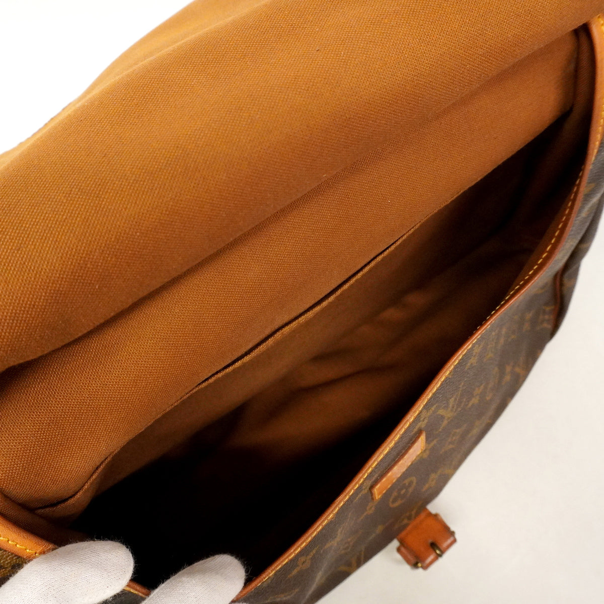 【6hb0192】ルイヴィトン ショルダーバッグ モノグラム ソミュール35 M42254 ブラウン【中古】レディース