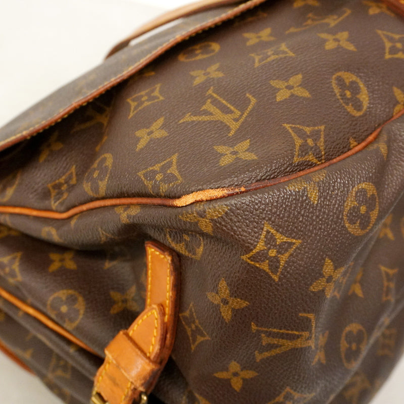 【6hb0192】ルイヴィトン ショルダーバッグ モノグラム ソミュール35 M42254 ブラウン【中古】レディース