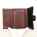 【6hb0199】シャネル 三つ折り長財布 マトラッセ ラムスキン ブラック シルバー金具【中古】レディース