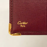 【6hb0200】カルティエ 財布 マスト レザー ボルドー ゴールド金具【中古】メンズ