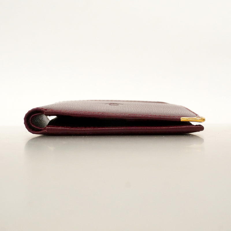 【6hb0200】カルティエ 財布 マスト レザー ボルドー ゴールド金具【中古】メンズ