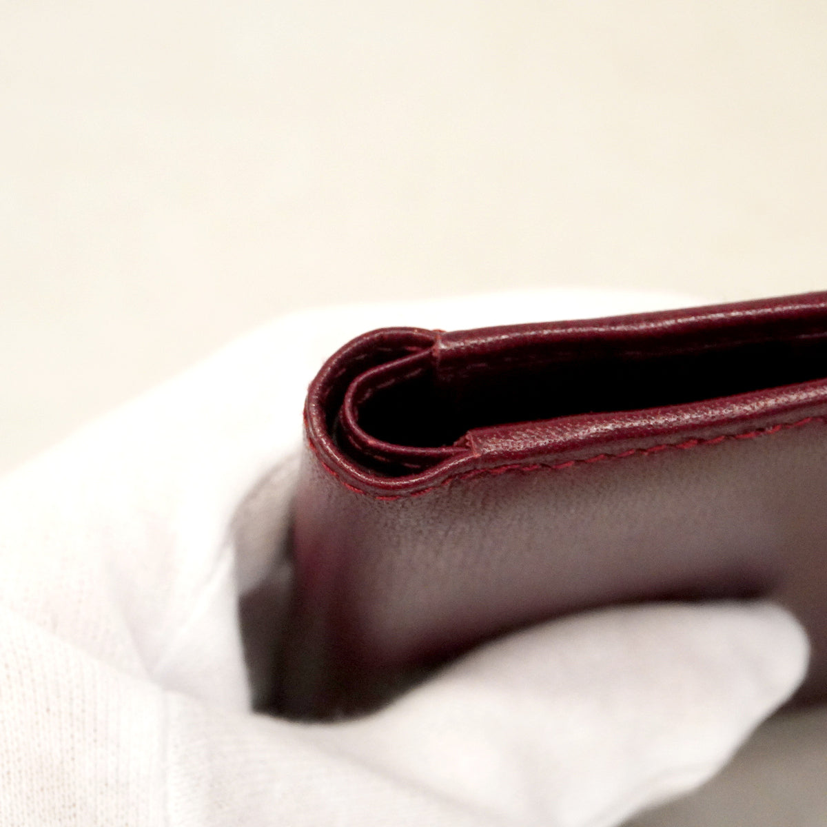【6hb0200】カルティエ 財布 マスト レザー ボルドー ゴールド金具【中古】メンズ