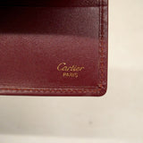 【6hb0201】カルティエ カードケース マスト レザー ボルドー ゴールド金具【中古】メンズ レディース ユニセックス