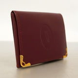 【6hb0201】カルティエ カードケース マスト レザー ボルドー ゴールド金具【中古】メンズ レディース ユニセックス
