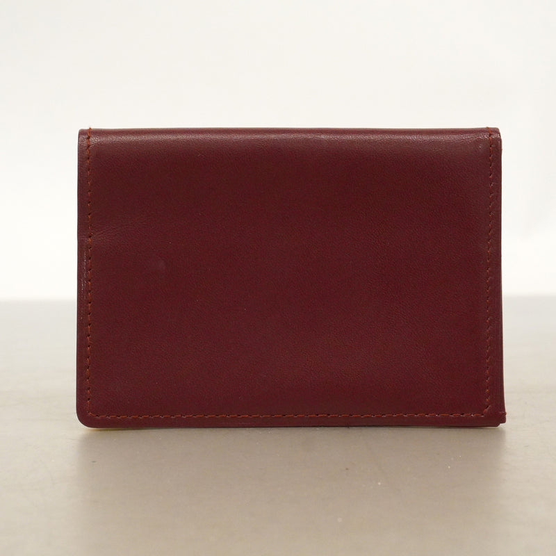 【6hb0201】カルティエ カードケース マスト レザー ボルドー ゴールド金具【中古】メンズ レディース ユニセックス