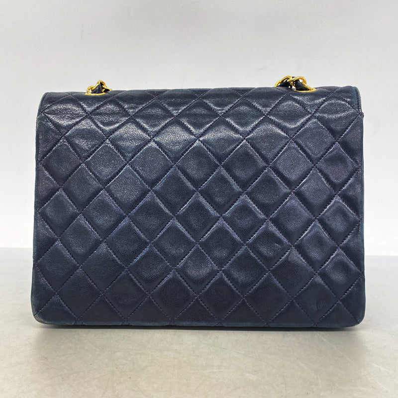【6hb0204】シャネル ショルダーバッグ ミニマトラッセ チェーンショルダー ラムスキン ブラック ゴールド金具【中古】レディース