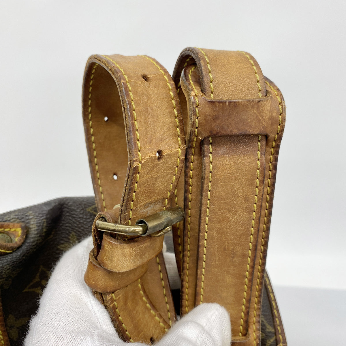 【6hb0211】ルイヴィトン ショルダーバッグ モノグラム ソミュール35 M42254 ブラウン【中古】レディース