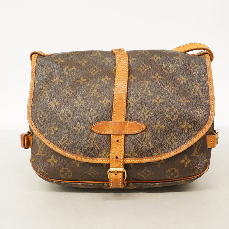 【6hb0218-h】ルイヴィトン ショルダーバッグ モノグラム ソミュール30 M42256 ブラウン【中古】レディース