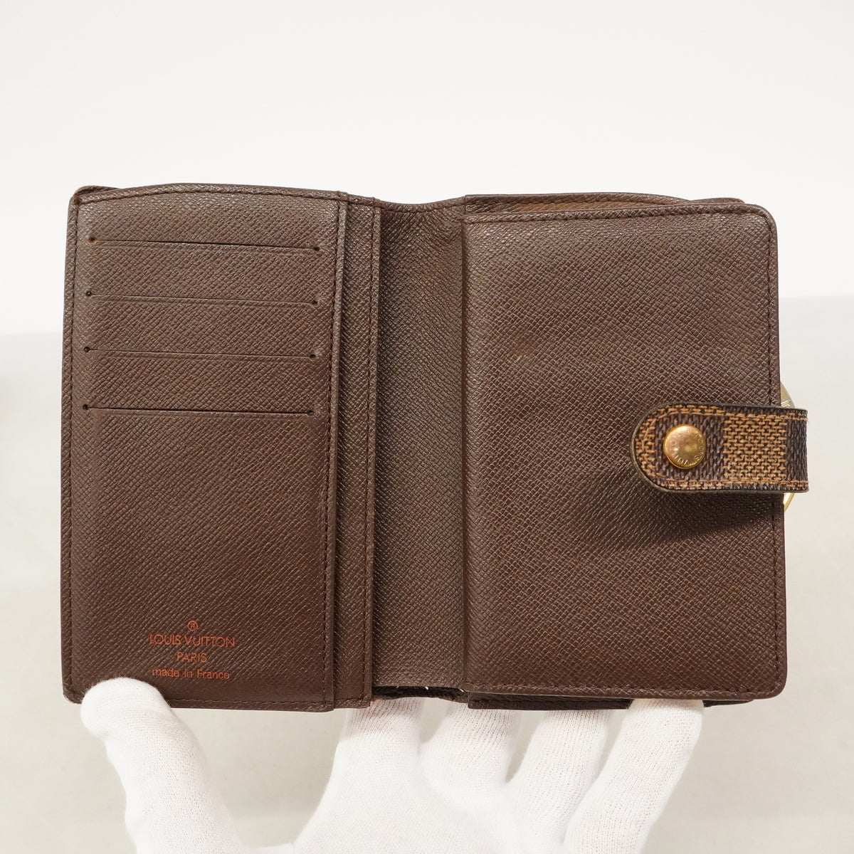 【6hb0219-h】ルイヴィトン 財布 ダミエ ポルトモネビエヴィエノワ N61664 エベヌ【中古】レディース