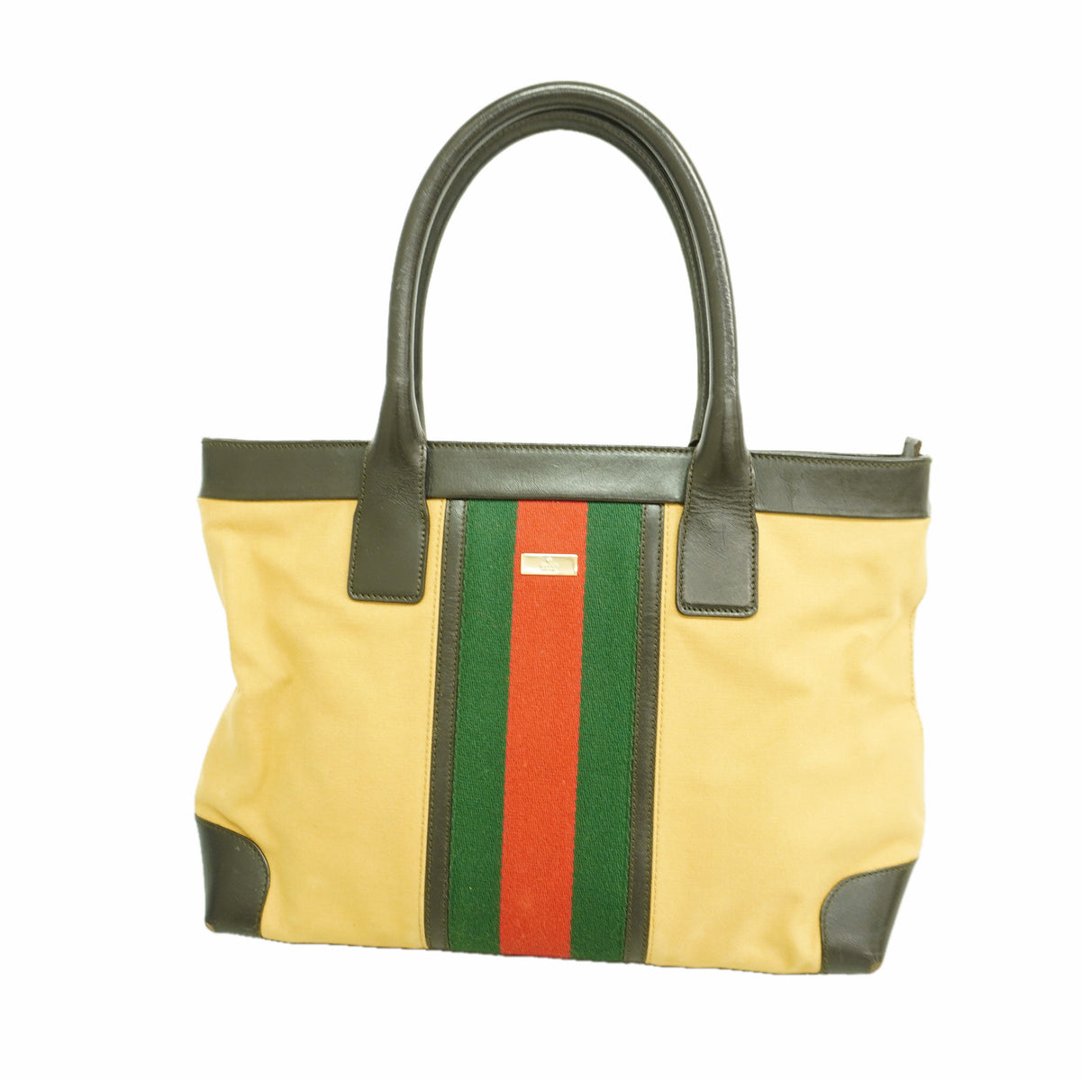 【6hb0220】グッチ トートバッグ 002 1119 キャンバス ブラウン ゴールド金具【中古】レディース