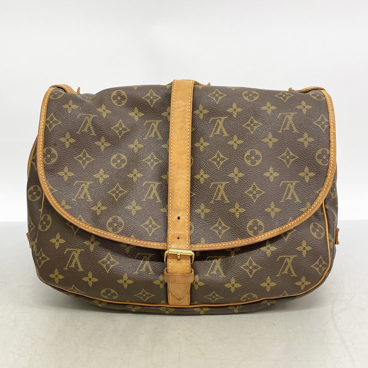 【6hb0273】ルイヴィトン ショルダーバッグ モノグラム ソミュール35 M42254 ブラウン【中古】レディース