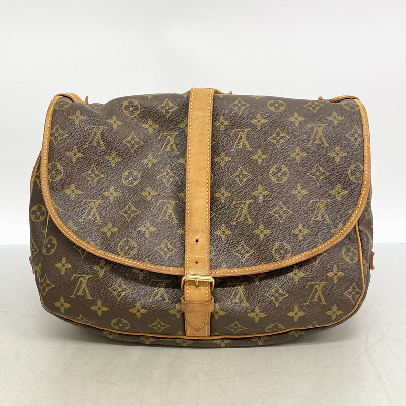 【6hb0273】ルイヴィトン ショルダーバッグ モノグラム ソミュール35 M42254 ブラウン【中古】レディース
