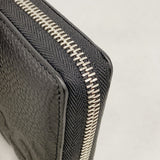 【6hb0293】グッチ 長財布 GGエンボス 739484 レザー ブラック シルバー金具【中古】メンズ