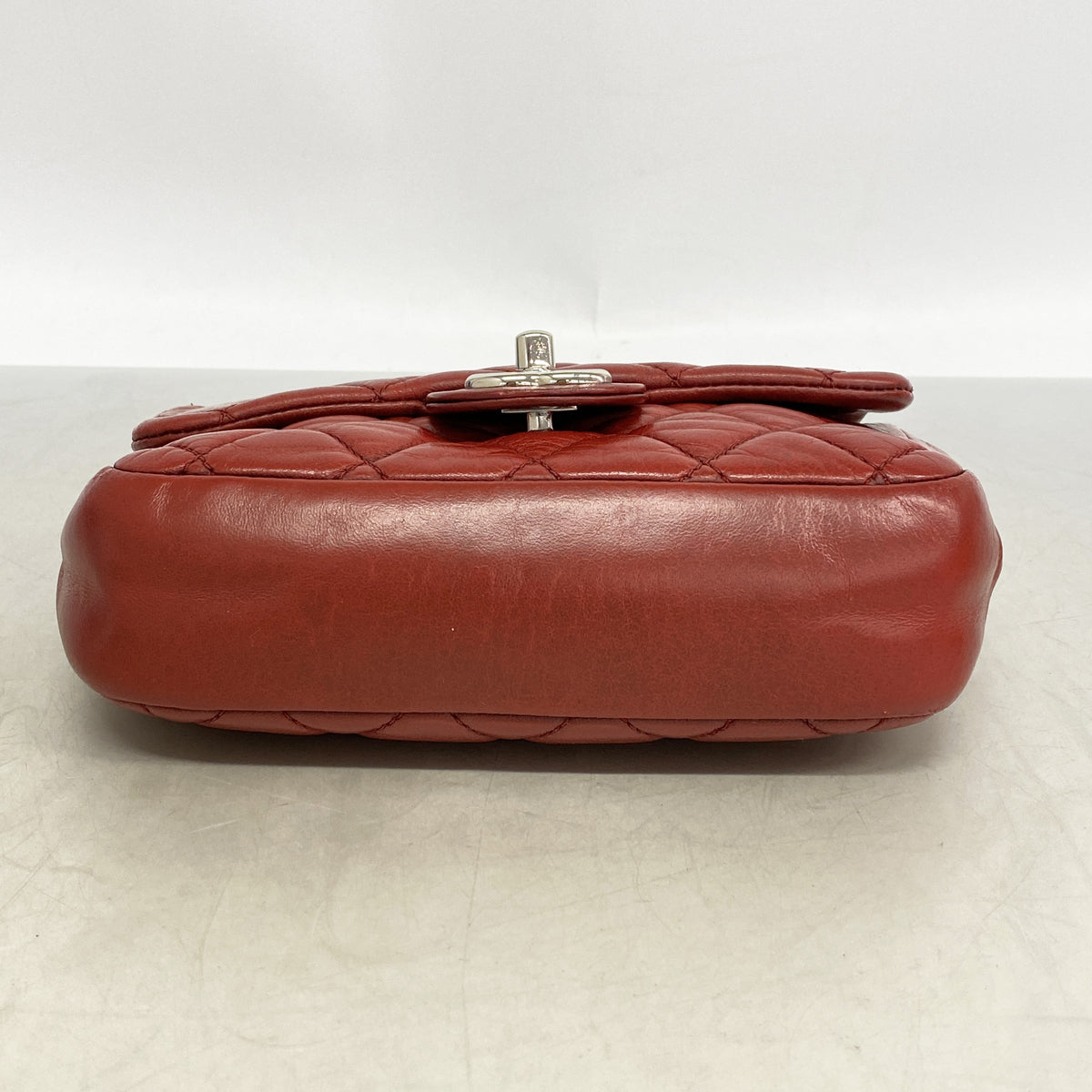 【6hb0301】シャネル ショルダーバッグ ミニマトラッセ Wチェーン ラムスキン レッド シルバー金具【中古】レディース