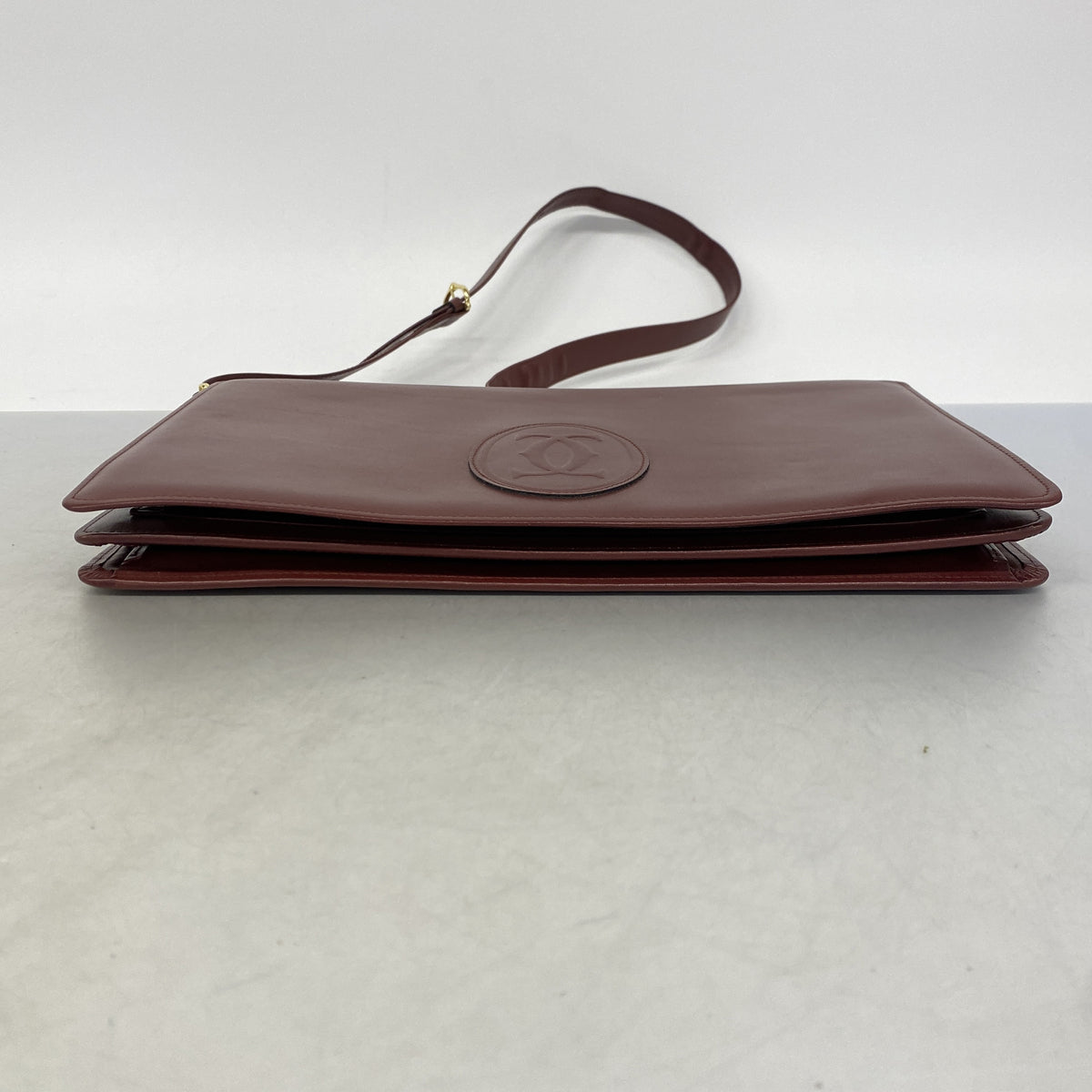 【6hb0312】カルティエ ショルダーバッグ マスト レザー ボルドー ゴールド金具【中古】レディース