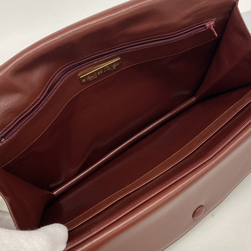 【6hb0312】カルティエ ショルダーバッグ マスト レザー ボルドー ゴールド金具【中古】レディース