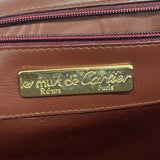 【6hb0312】カルティエ ショルダーバッグ マスト レザー ボルドー ゴールド金具【中古】レディース