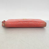 【6hb0313】シャネル 長財布 マトラッセ レザー ピンク ゴールド金具【中古】レディース