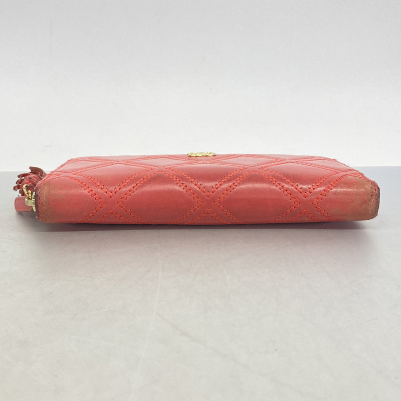 【6hb0313】シャネル 長財布 マトラッセ レザー ピンク ゴールド金具【中古】レディース