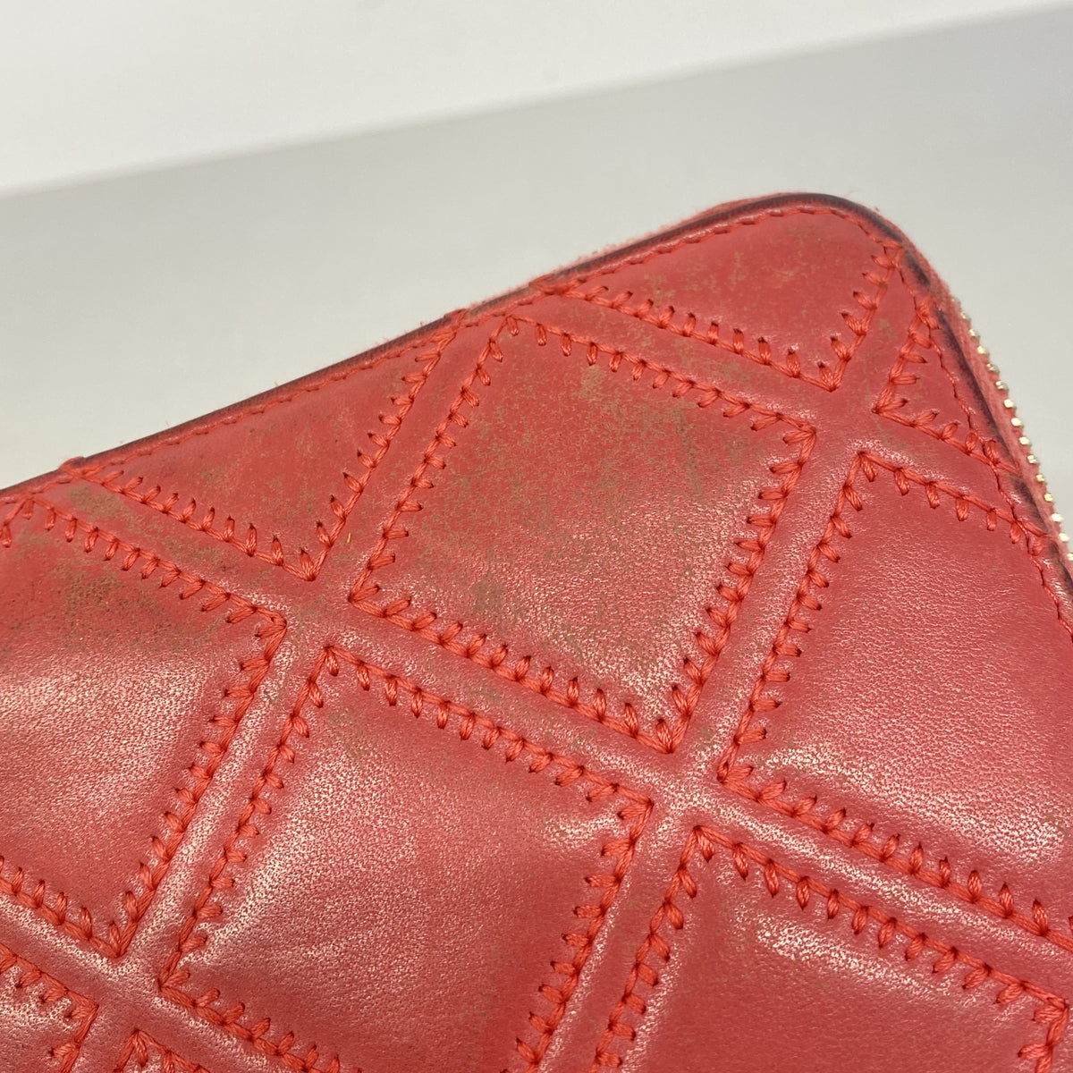 【6hb0313】シャネル 長財布 マトラッセ レザー ピンク ゴールド金具【中古】レディース
