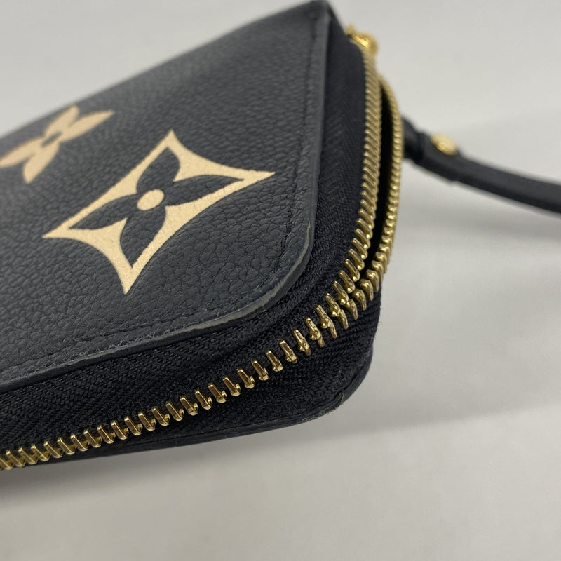 【6hb0319】ルイヴィトン 長財布 モノグラム・アンプラント バイカラー ジッピーウォレット M82338 ブラック ベージュ【中古】レディース