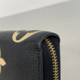 【6hb0319】ルイヴィトン 長財布 モノグラム・アンプラント バイカラー ジッピーウォレット M82338 ブラック ベージュ【中古】レディース