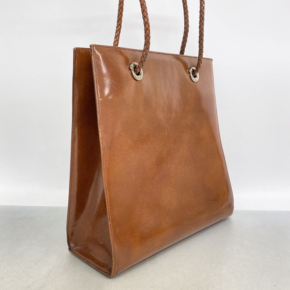 【6hb0321】カルティエ トートバッグ パンテール レザー ブラウン シルバー金具【中古】レディース