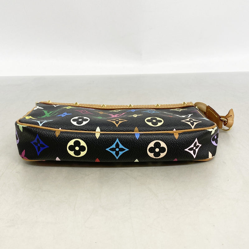 【6hb0329】ルイヴィトン ポーチ モノグラム・マルチカラー ポシェットアクセソワール M92648 ノワール【中古】レディース