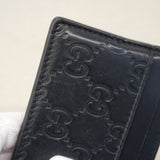 【6hb0334-k】グッチ カードケース グッチシマ 473927 レザー ブラック シルバー金具【中古】メンズ レディース ユニセックス