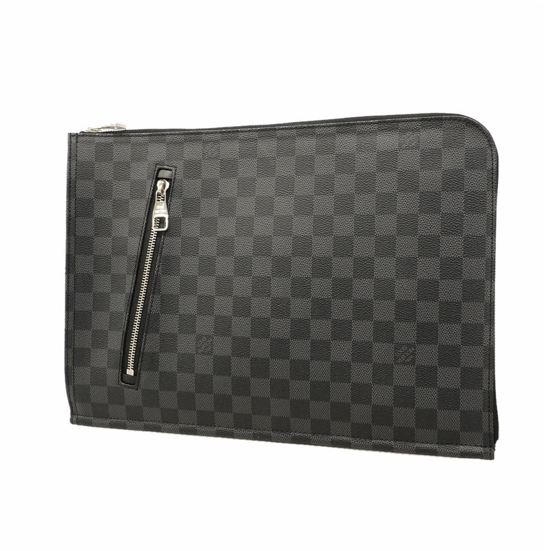 【6hb0338-k】ルイヴィトン クラッチバッグ ダミエ・グラフィット ポッシュドキュマン N48247 ブラック【中古】メンズ