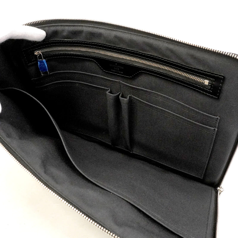 【6hb0338-k】ルイヴィトン クラッチバッグ ダミエ・グラフィット ポッシュドキュマン N48247 ブラック【中古】メンズ