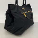 【6hb0346-k】プラダ ハンドバッグ テスート ナイロン ブラック ゴールド金具【中古】レディース