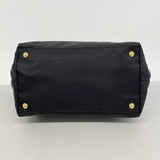 【6hb0346-k】プラダ ハンドバッグ テスート ナイロン ブラック ゴールド金具【中古】レディース