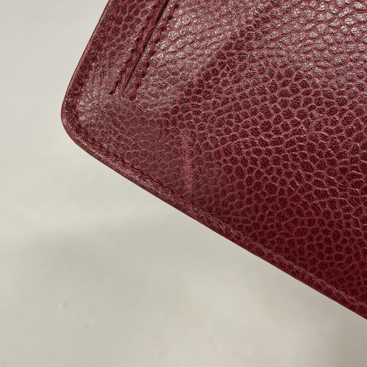 【6hb0351-k】シャネル ショルダーウォレット チェーンショルダー キャビアスキン ボルドー ゴールド金具【中古】レディース