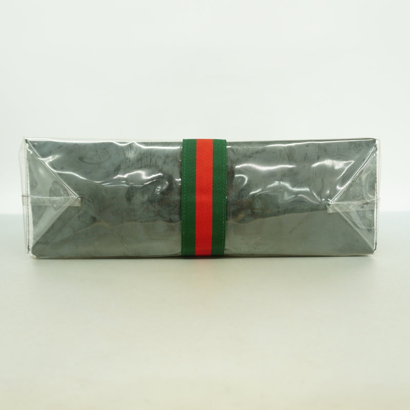 【6hb0358-k】グッチ トートバッグ シェリーライン PVC ブラック【中古】メンズ