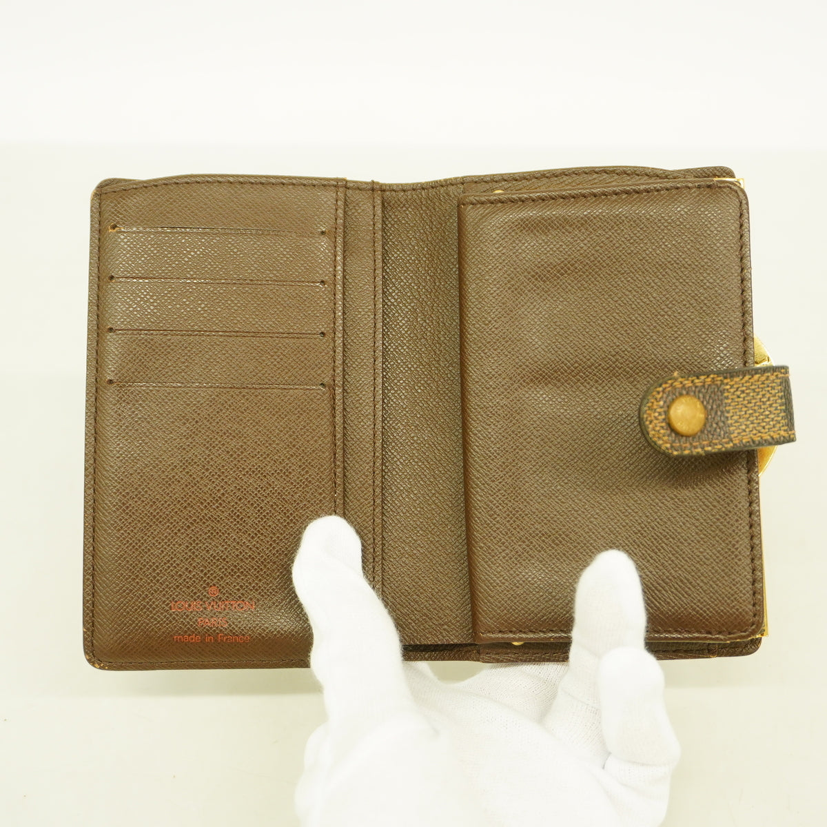 【6hb0361-k】ルイヴィトン 財布 ダミエ ポルトモネビエヴィエノワ N61664 エベヌ【中古】レディース