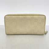 【6hb0367-k】グッチ 長財布 グッチシマ 112724 レザー ベージュ ゴールド金具【中古】レディース