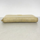 【6hb0367-k】グッチ 長財布 グッチシマ 112724 レザー ベージュ ゴールド金具【中古】レディース