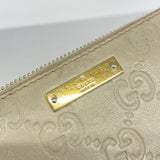 【6hb0367-k】グッチ 長財布 グッチシマ 112724 レザー ベージュ ゴールド金具【中古】レディース