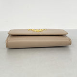 【6hb0368-k】プラダ キーケース サフィアーノ レザー ベージュ ゴールド金具【中古】レディース