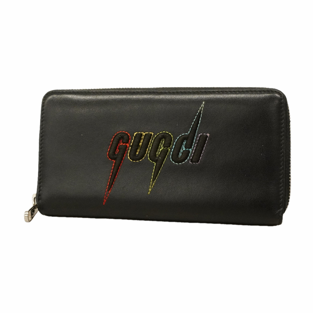 【6hb0397-k】グッチ 長財布 グッチブレード 597677 レザー ブラック シルバー金具【中古】メンズ