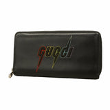 【6hb0397-k】グッチ 長財布 グッチブレード 597677 レザー ブラック シルバー金具【中古】メンズ